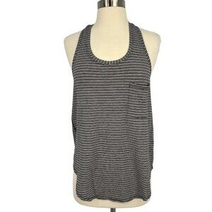 lululemon athletica Black and White Striped Racerback Tank